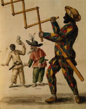 Arlecchino. La maschera in un dipinto di G. Grevenbroch (Venezia, Museo Civico Correr).De Agostini Picture Library/A. Dagli Orti
