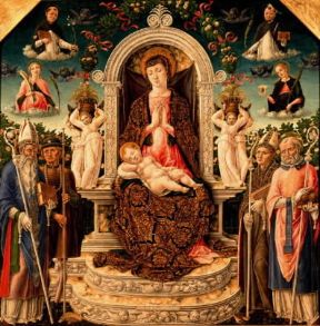 Bartolomeo Vivarini. Madonna col Bambino e Santi (Napoli, Museo Nazionale di Capodimonte).