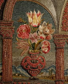 Ricamo siciliano o napoletano (Lucca, Santa Maria a Corteorlandini).De Agostini Picture Library/A. Dagli Orti