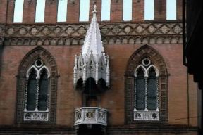 Antonio di Vincenzo. Il balcone della Loggia della Mercanzia a Bologna.De Agostini Picture Library/A. Vergani