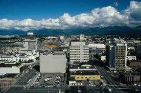 Alaska. Veduta della cittÃ  di Anchorage.De Agostini Picture Library/M. Bertinetti