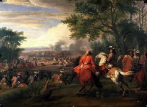 Francia. Luigi XIV raffigurato da A. F. Van der Meulen davanti a Bruges durante la guerra del 1667 (Strasburgo, MusÃ©e des Beaux-Arts).De Agostini Picture Library/G. Dagli Orti