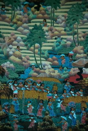 Bali. Dipinto che si ispira alla cultura indonesiana.De Agostini Picture Library/M. Bertinetti