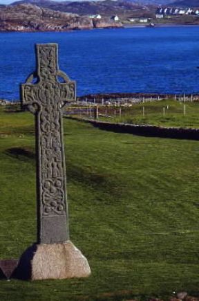 Ebridi . La croce di St. Martin sull'isola di Iona.De Agostini Picture Library/G. Roli