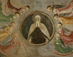 Masolino da Panicale. Padre Eterno e Angeli, affresco del Battistero di Castiglione Olona.De Agostini Picture Library/A. Dagli Orti