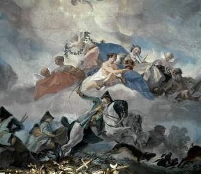 Austria. Particolare di un affresco di G. Guglielmi nel castello di SchÃ¶nbrunn a Vienna.De Agostini Picture Library