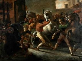 Jean-Louis-ThÃ©odore GÃ©ricault. Corsa dei barberi a Roma (Lille, MusÃ©e des Beaux-Arts).De Agostini Picture Library/V. Pirozzi