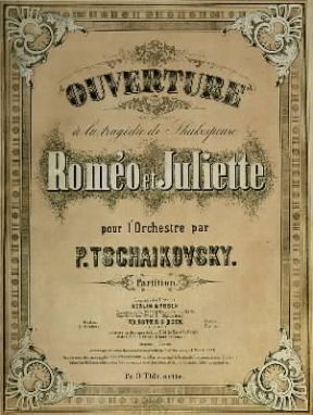 PÃ«tr Ilic Cajkovskij. Frontespizio di Romeo e Giulietta, ouverture ispirata all'omonima opera di W. Shakespeare (Milano, Conservatorio Musicale G. Verdi).De Agostini Picture Library/A. Dagli Orti