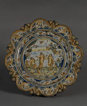 Albisola Marina. Piatto del sec. XVII con il giudizio di Paride (Milano, Museo del Castello Sforzesco).De Agostini Picture Library/A. Dagli Orti