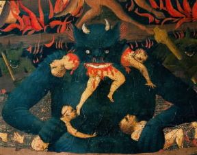 Beelzebub raffigurato in un particolare del Giudizio Universale del Beato Angelico (Firenze, Museo di San Marco).De Agostini Picture Library/G. Nimatallah