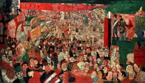 James Ensor. L'entrata di Cristo a Bruxelles (Anversa, Museo Reale di Belle Arti).Anversa, Museo Reale di Belle Arti