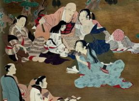 Ukiyo-e. Giochi in un giardino di I. Matabei.De Agostini Picture Library/G. Dagli Orti