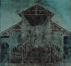 Basilica. Interno della basilica di S. Pietro a Roma raffigurato in un affresco (Roma, Biblioteca Vaticana).De Agostini Picture Library