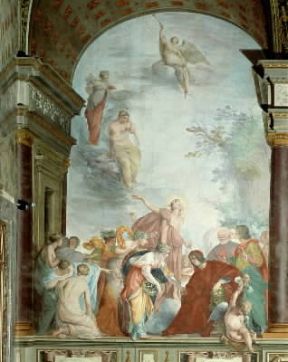 Lorenzo. La fama osanna le gesta di Lorenzo de' Medici, affresco in Palazzo Pitti a Firenze.De Agostini Picture LibraryG. Nimatallah