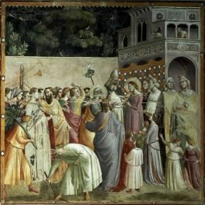 Taddeo Gaddi. Particolare del polittico Sposalizio della Vergine della cappella Baroncelli in S. Croce a Firenze.De Agostini Picture Library/G. Nimatallah