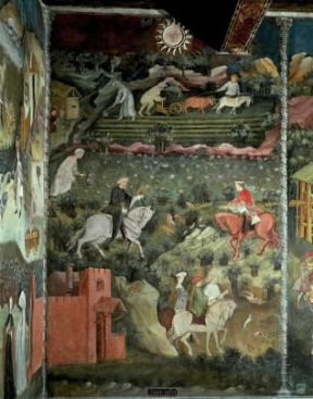 Trentino. Settembre particolare de I Mesi, affreschi della Torre dell'Aquila del castello del Buonconsiglio a Trento.De Agostini Picture Library/A. De Gregorio