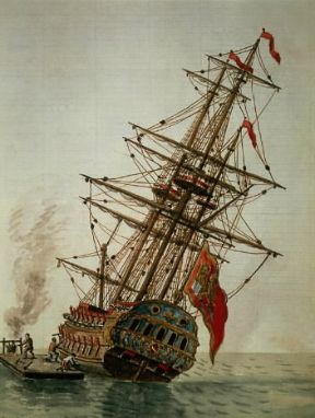 Arsenalotto. Operai raffigurati in una incisione di Grevenbroch (Venezia, Museo Civico Correr).De Agostini Picture Library/A. Dagli Orti