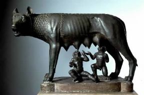 Bronzo. Lupa Capitolina, bronzo etrusco del sec. V a. C. a cui, in epoca rinascimentale, furono aggiunti i gemelli (Roma, Musei Capitolini).,De Agostini Picture Library/G. Nimatallah