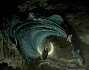 Simon Quaglio. Scenografia per Il flauto magico di W. A. Mozart (Salisburgo, Mozart Museum).De Agostini Picture Library/A. Dagli Orti