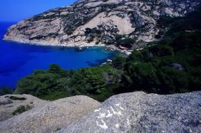 Toscana. Veduta di Montecristo, una delle isole dell'Arcipelago Toscano.De Agostini Picture Library/G. Roli