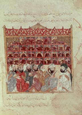 Arabi. Studiosi nella biblioteca di una moschea, da un manoscritto arabo del sec. XII (Parigi, BibliothÃ¨que Nationale).Parigi, BibliothÃ¨que Nationale