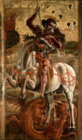 CosmÃ¨ Tura. Particolare del dipinto San Giorgio libera la principessa (Ferrara, Pinacoteca Nazionale).De Agostini Picture Library/A. De Gregorio