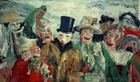 James Ensor . L'intrigo (Anversa, Museo Reale di Belle Arti).Anversa, Museo Reale di Belle Arti