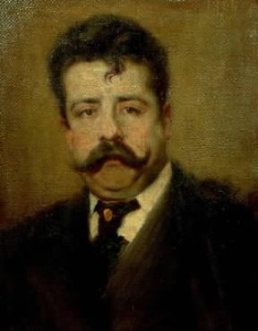 Ruggero Leoncavallo in un ritratto di A. Pasinetti (Milano, Museo Teatrale alla Scala).De Agostini Picture Library/A. Dagli Orti