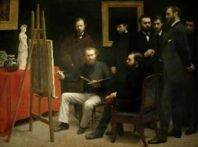 Henri Fantin-Latour. Studio ai Batignolles (Parigi, MusÃ©e d'Orsay).De Agostini Picture Library/J. E. Bulloz