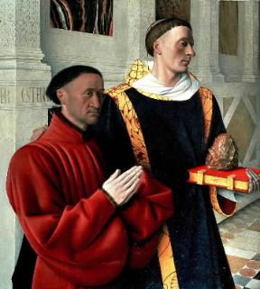 Jean Fouquet. Ãˆtienne Chevalier e S. Stefano (Berlino, Staatliche Museen).Berlino, Staatliche Museen