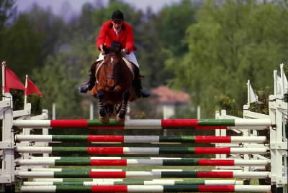 Sport . Un momento di un concorso ippico.De Agostini Picture Library/C. Crose