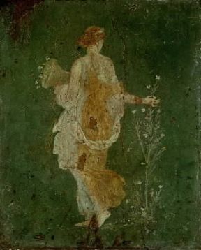 Roma. Personificazione della Primavera in un dipinto parietale proveniente da Stabia (Napoli, Museo Archeologico Nazionale).De Agostini Picture Library / G. Nimatallah