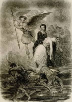 FranÃ§ois-RenÃ© de Chateaubriand. Un'incisione per Les Martyrs (Parigi, BibliothÃ¨que des Arts Decoratifs).De Agostini Picture Library/G. Dagli Orti