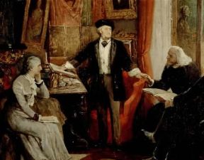 Germania. Cosima e Richard Wagner con Franz Liszt (Bayreuth, R. Wagner Museum).De Agostini Picture Library/A. Dagli Orti