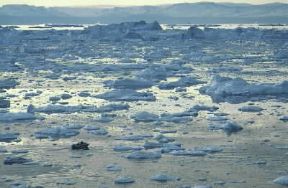 Groenlandia. La baia di Disko di fronte a Ilulissat.De Agostini Picture Library / D. Staquet