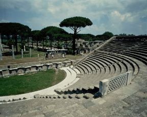 Ostia Antica .Veduta del teatro e del 