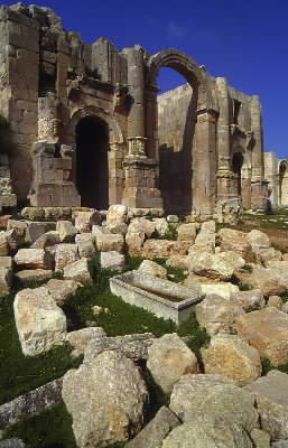 Gerasa. L'arco di trionfo di Adriano.De Agostini Picture Library/C. Sappa
