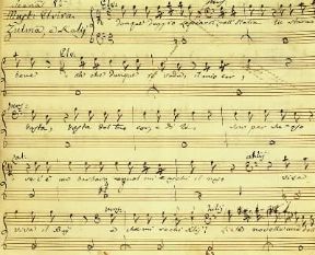 Gioacchino Rossini. Spartito autografo dell'Italiana in Algeri.De Agostini Picture Library / A. Dagli Orti