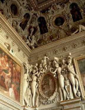 Stucco. Particolare degli stucchi di F. Primaticcio degli appartamenti di Fontainebleau (Francia).De Agostini Picture Library