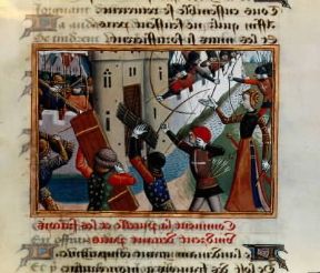 Arciere. Arcieri durante l'assedio di OrlÃ©ans in una miniatura dalle Vigiles de Charles VII (parigi, BibliothÃ¨que Nationale).De Agostini Picture Library/M. Seemuller