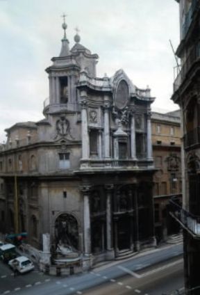 Francesco Borromini. La facciata della chiesa di S. Carlino (o S. Carlo alle Quattro Fontane) a Roma.De Agostini Picture Library/G. Nimatallah