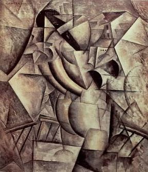 Futurismo. La donna al balcone di Carlo CarrÃ  (Milano, Collezione privata).De Agostini Picture Library