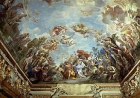 Luca Giordano. Apoteosi della dinastia dei Medici, particolare degli affreschi in palazzo Medici-Ricciardi a Firenze.De Agostini Picture Library / G. Nimatallah