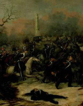 Polonia. Un momento degli scontri avvenuti in occasione dell'insurrezione di Varsavia del 1830; opera di J. Lewiki conservata nel Museo Storico di Varsavia.De Agostini Picture Library/A. Dagli Orti