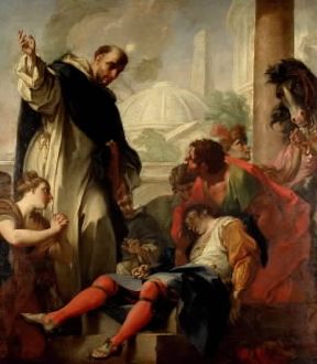 Domenico Savio . Il santo raffigurato nel Miracolo di San Domenico di A. Balestra (Verona, Museo Civico di Castelvecchio).De Agostini Picture Library/G. Cigolini