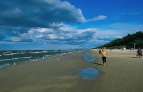 Mare Baltico. Veduta della spiaggia bagnata dal Mare Baltico, in Lettonia.De Agostini Picture Library/M. Bertinetti