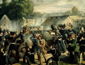 Austria. Scontri a Vienna il 6 ottobre 1848 (Vienna, Museen der Stadt).De Agostini Picture Library / A. Dagli Orti