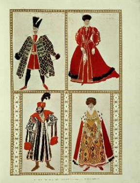 Boris Godunov . Disegno di LÃ©on Bakst per i costumi dell'opera di Modest P. Musorgskij (da Comoedia IllustrÃ©e; Parigi, MusÃ©e des Arts DÃ©coratif).De Agostini Picture Library/G. Dagli Orti