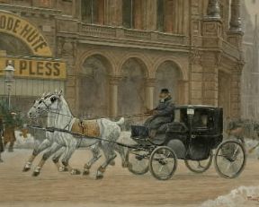 Brougham in un acquarello del sec. XIX (Vienna, Museen der Stadt).De Agostini Picture Library/A. Dagli Orti