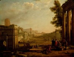 Claude GellÃ©e, detto Le Lorrain. Veduta di Campo Vaccino a Roma (Parigi, Louvre).De Agostini Picture Library/G. Dagli Orti